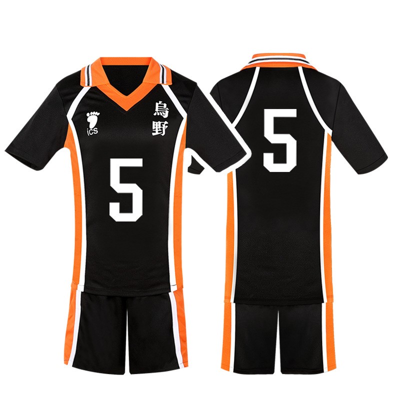 Uno High School Volleyball Division Volleyball Junior Short Sleeves Tops Shorts Set Cartoon Anime Cos Ball Costume Halloween