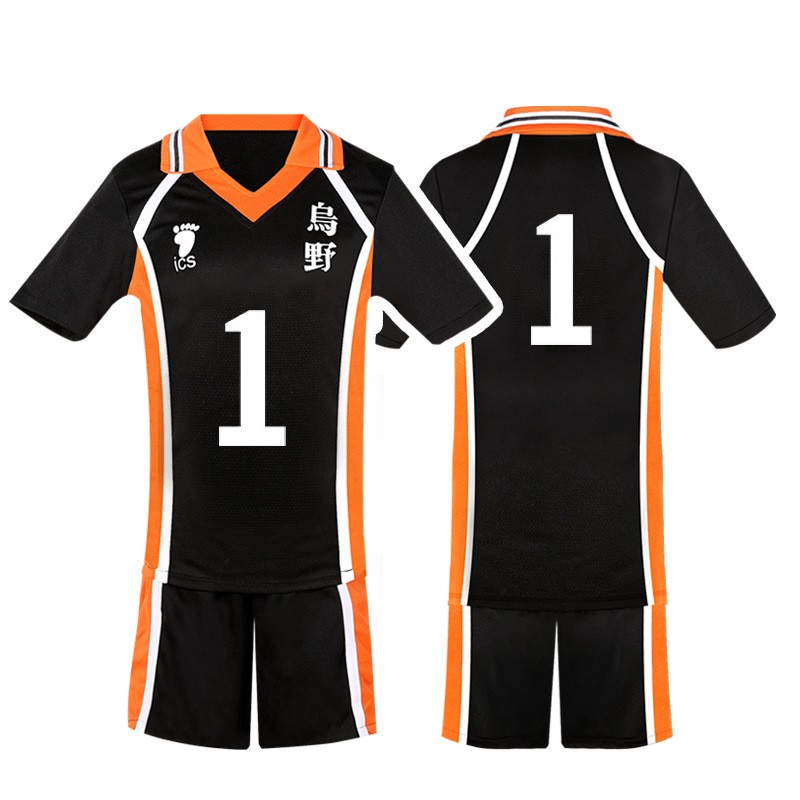 Uno High School Volleyball Division Volleyball Junior Short Sleeves Tops Shorts Set Cartoon Anime Cos Ball Costume Halloween