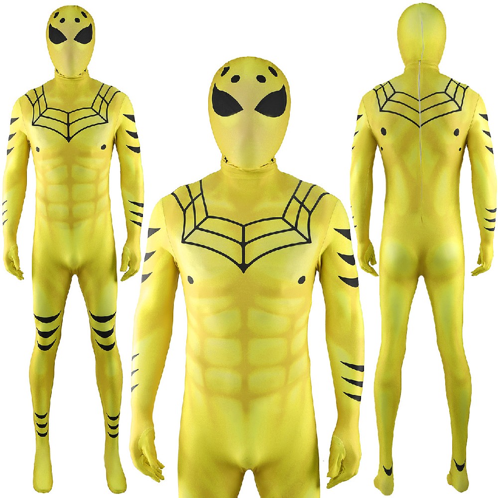 Anime Fall Hero Dragon Spider Yellow Bodysuit Cosplay Halloween Costumes Show Costumes