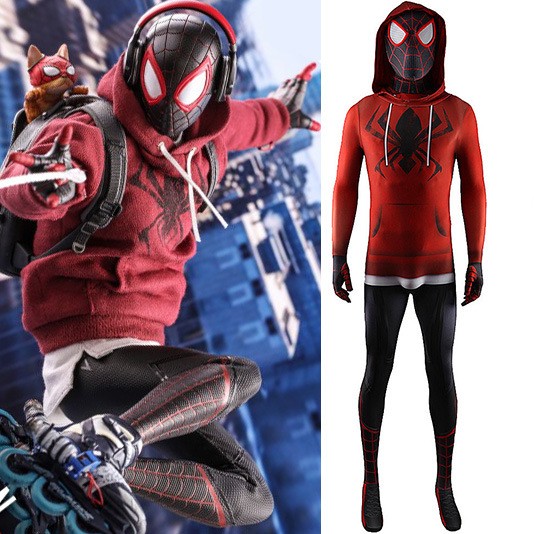 Miles Morales Myers Morales Grocery Store Cat Suit Halloween Cosplay Costumes