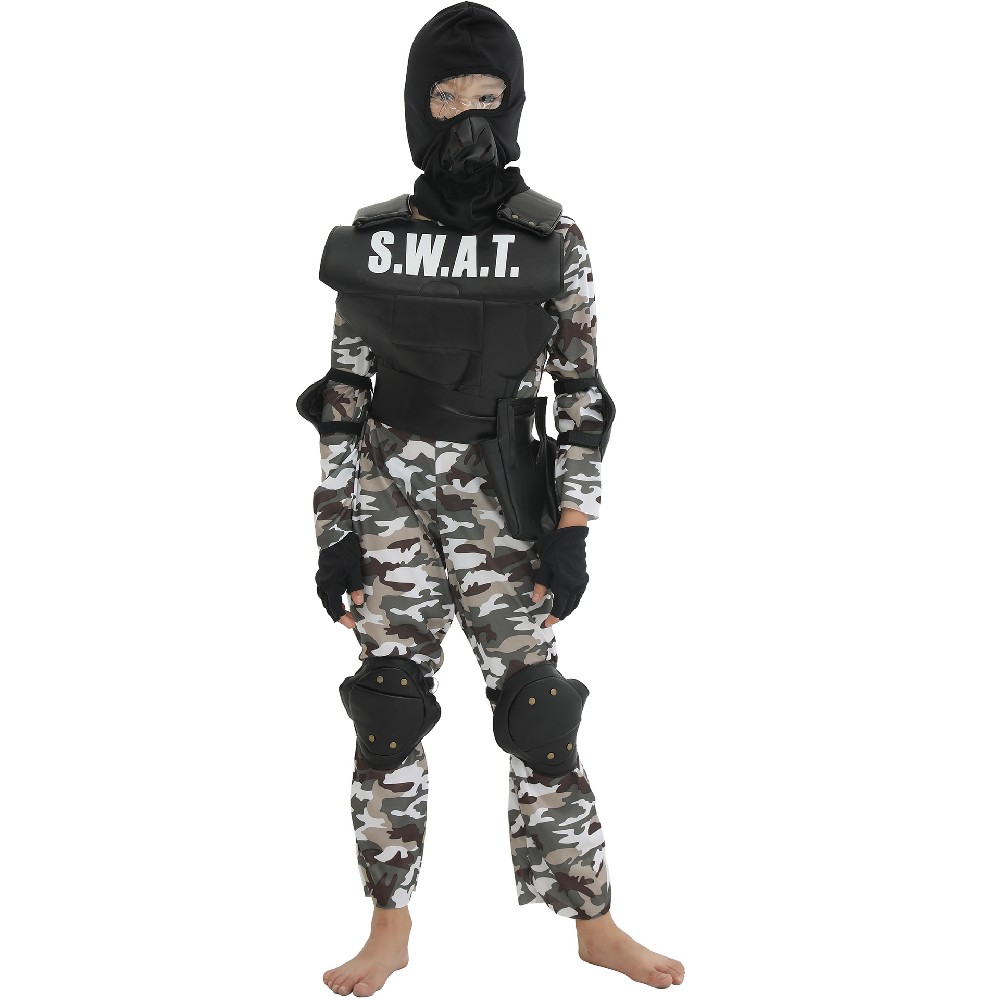 Counter-strike Kids Camouflage Costumes Halloween Party Stage Live Action CS Show Costumes