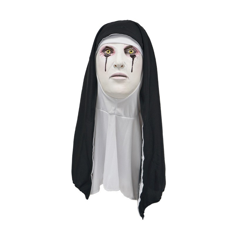 the Conjuring 2 Nun Mask Halloween Scary Makeup Mask Ghostly Scary Scary Latex Head Cover Nun