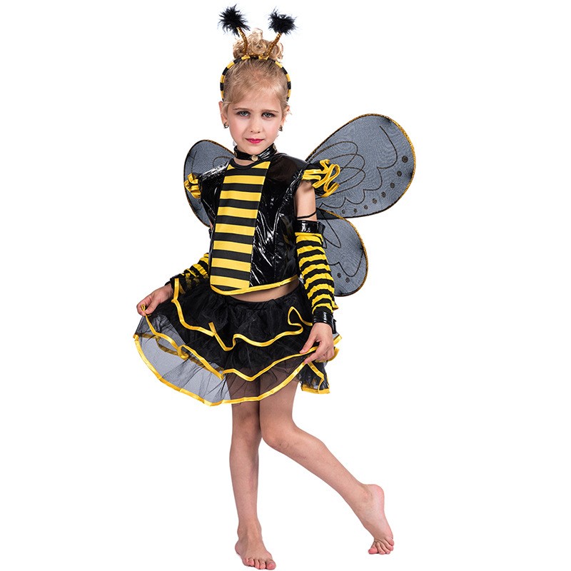 Little Girl Kids Show Costumes with Wings Girls Short Skirt Costume
