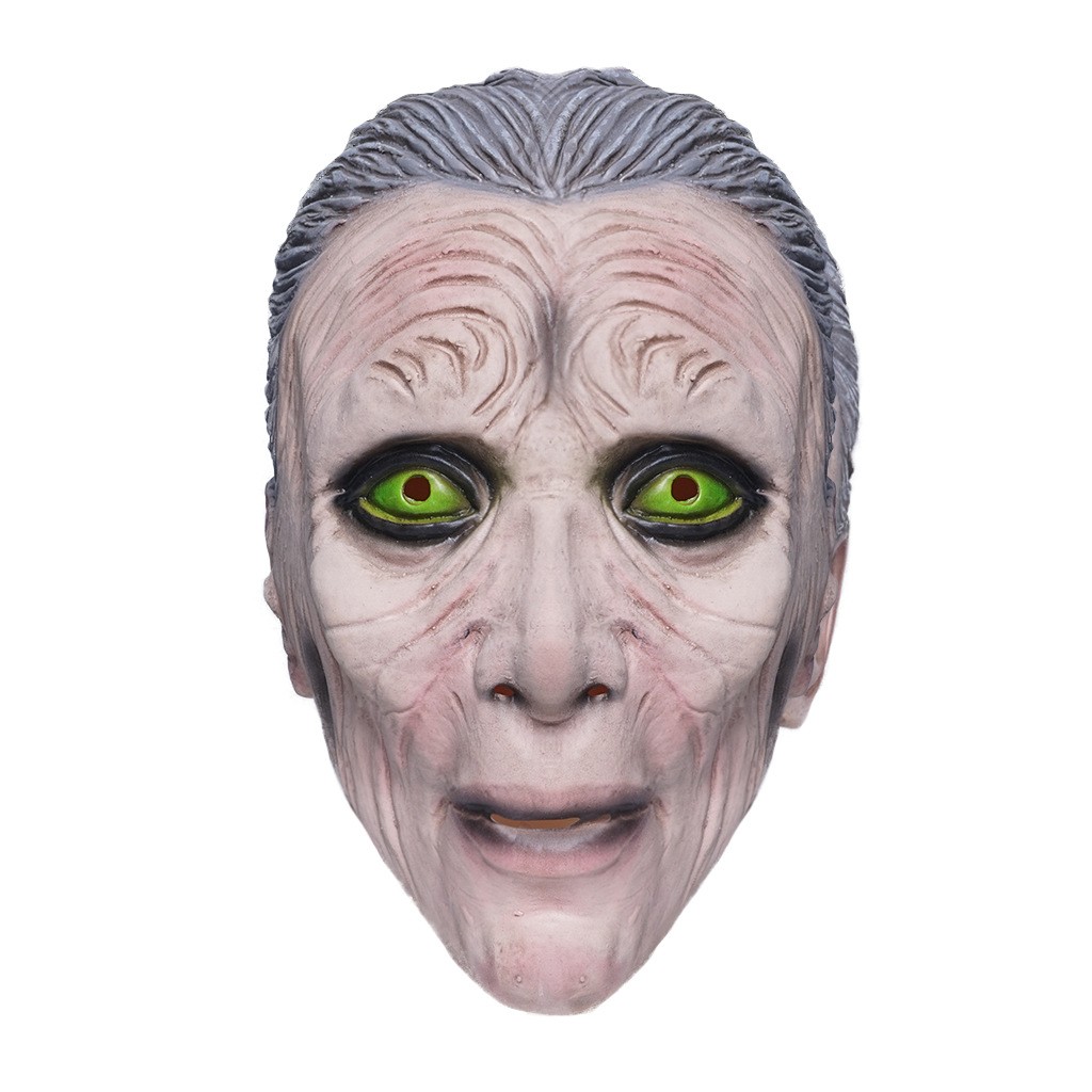 Halloween Gift Carnival Party Whole Tricky Funny Mask Green Eye Magic Wizard Latex Mask