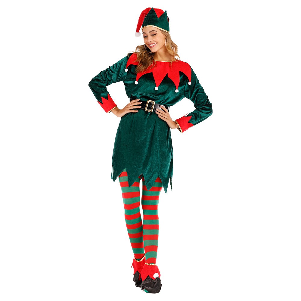 2021 New Style Christmas Elves Women Set Bar Party Atmosphere Brings Christmas Ladies Holiday Attire