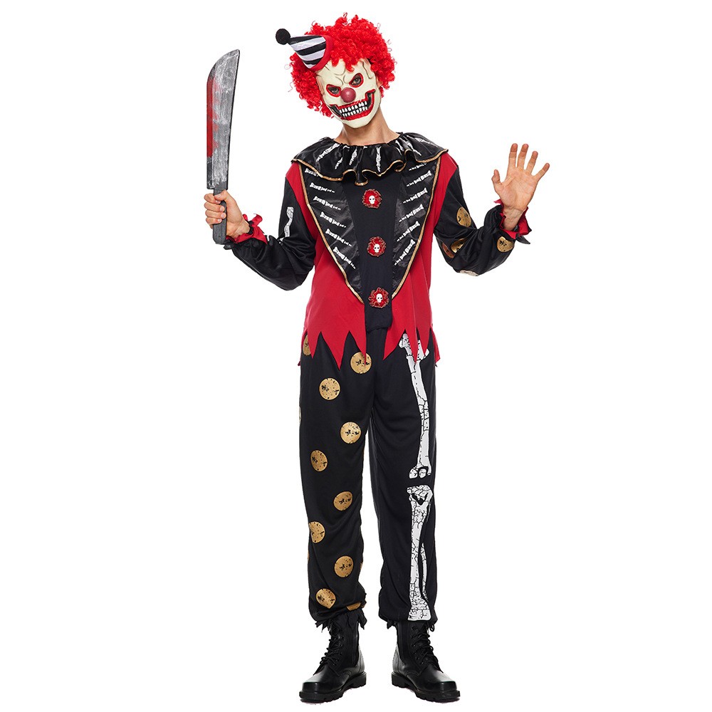 Halloween New Style White Skull Costume Horror Returning Clown Joker Stage Play Costume Suit