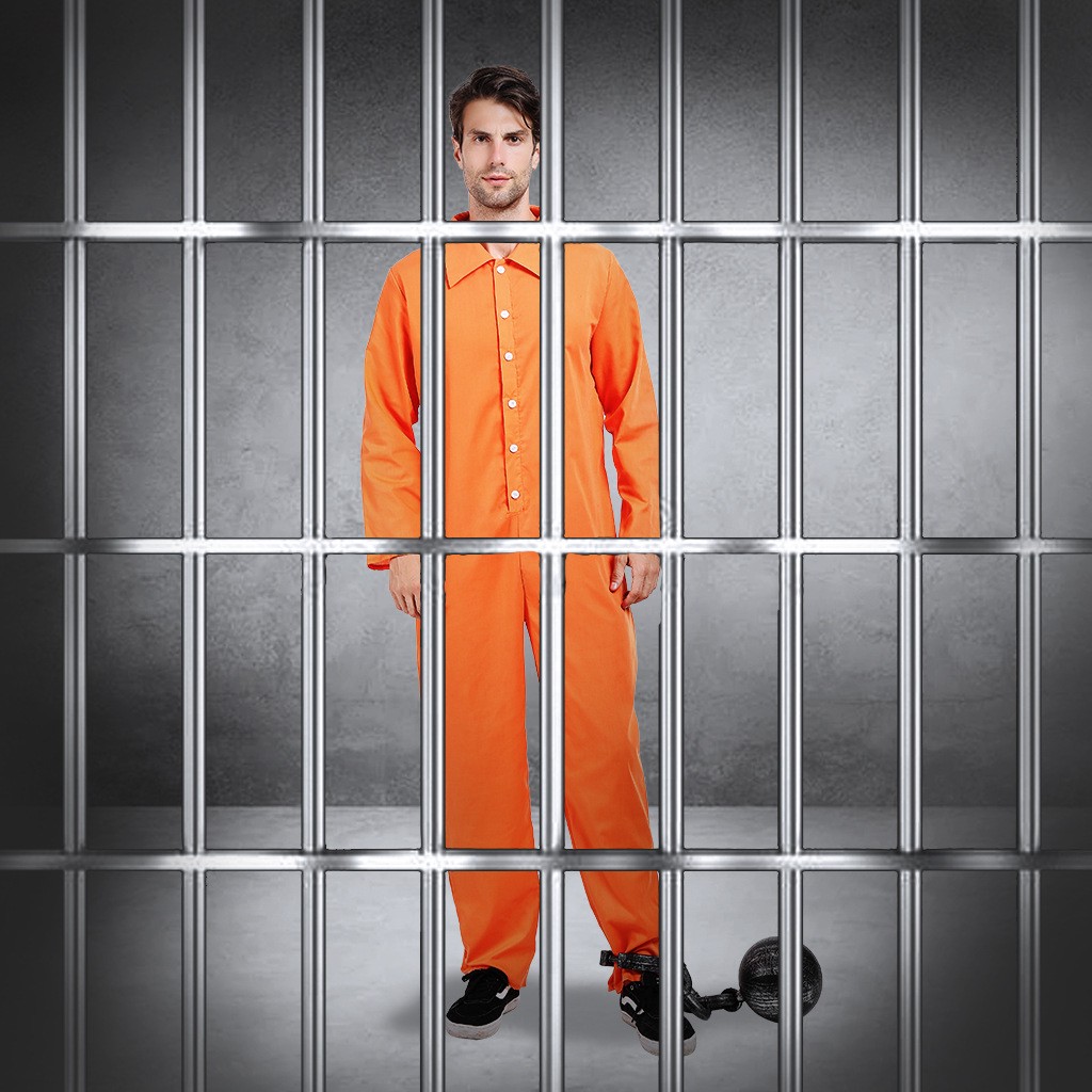 Halloween New Style Prisoner Costume Adult Cosplay Party Costume Costume T
