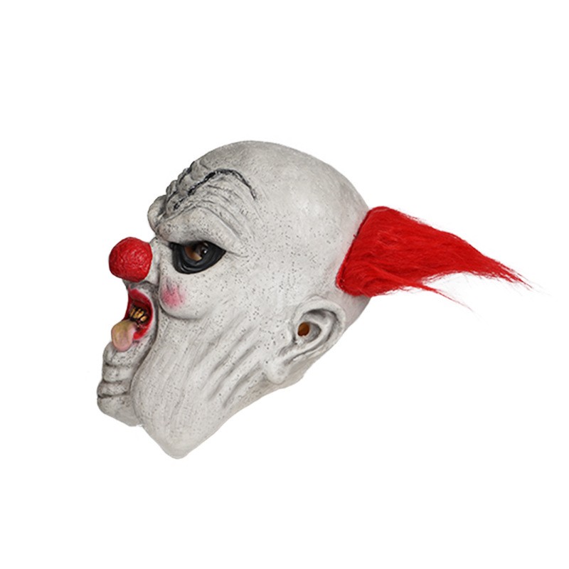 Big Red Round Nose Scary Clown Latex Head Cover Halloween Party Funny Makeup Mask