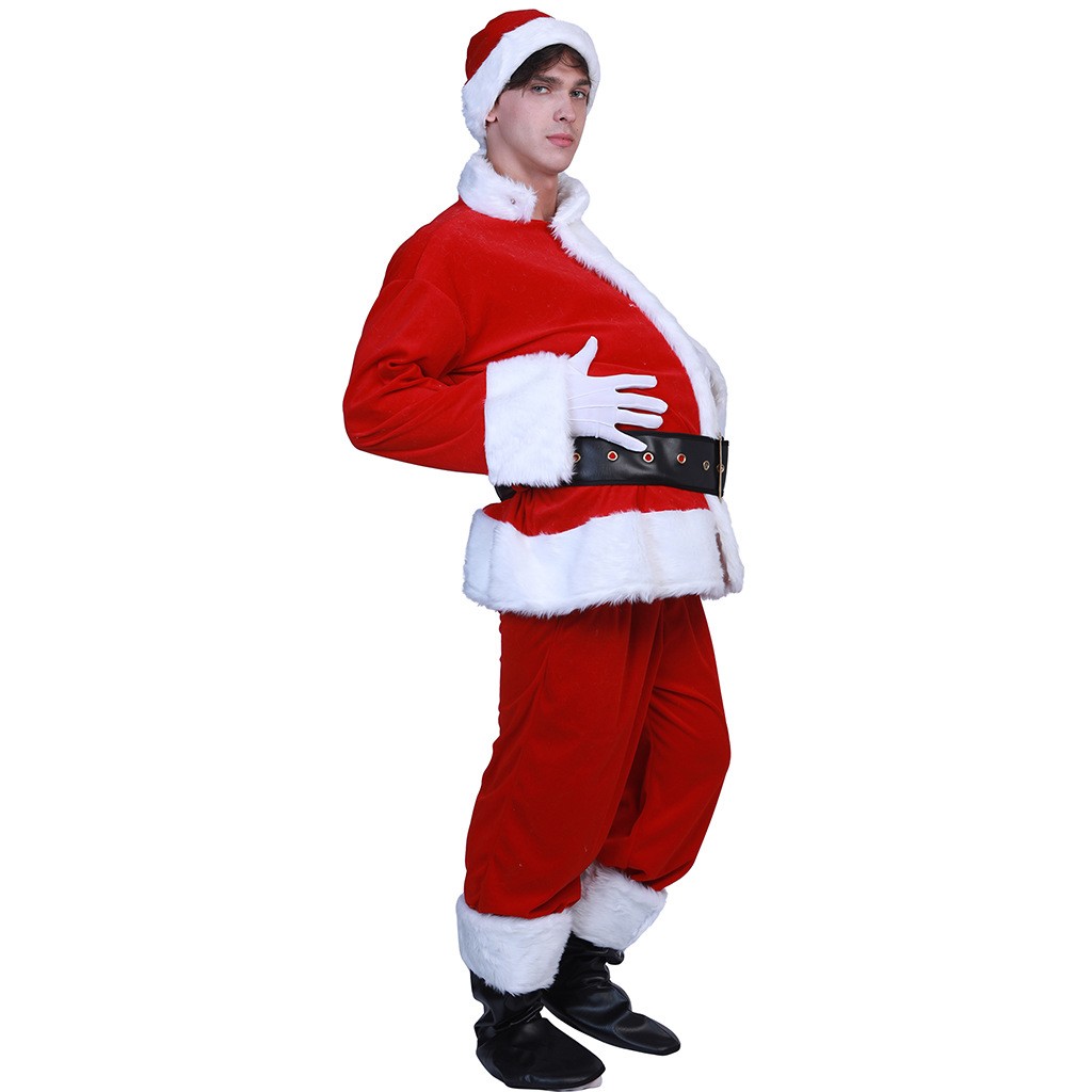 Christmas Stage Makeup Show with Costume Costume Male and Female Santa Fake Belly Dressup