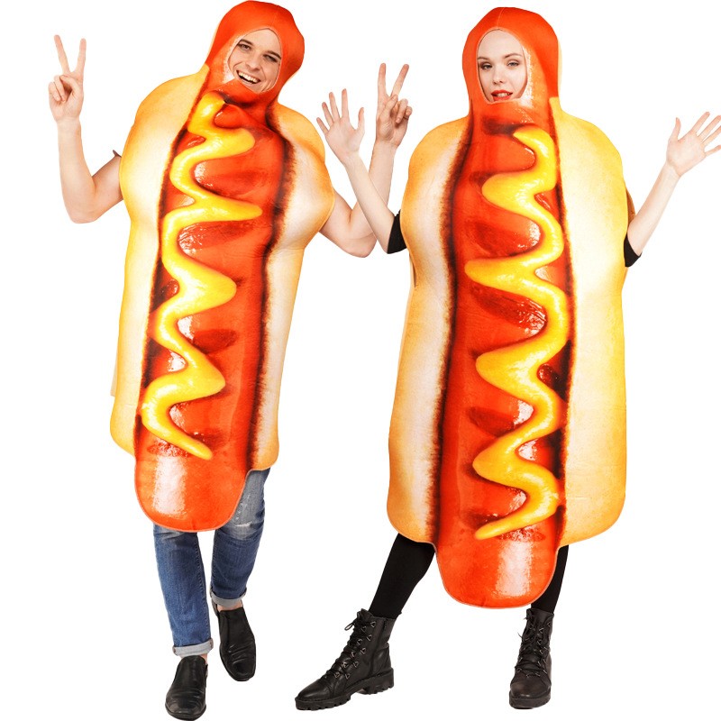 Funny Hot Dog Jumpsuit Adult Hot Dog Cosplay Costume Stage Show Hot Dog Costume