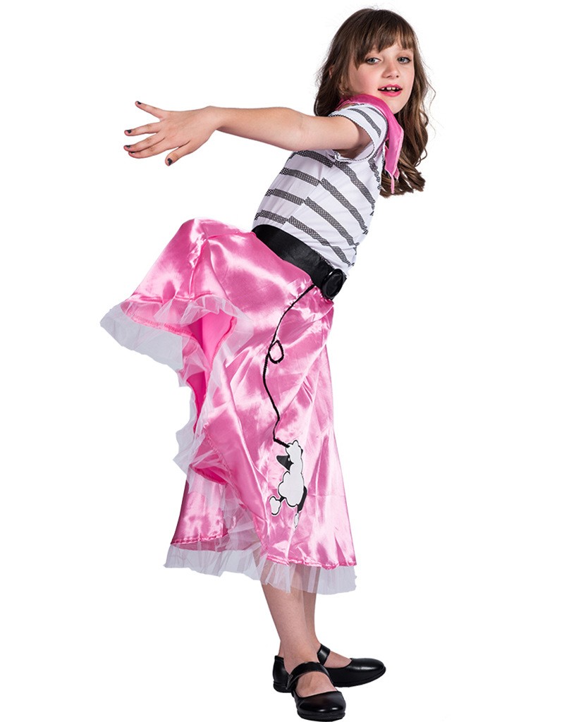 Halloween Kids Stage Costumes Pink Girl Poodle Halloween Costumes