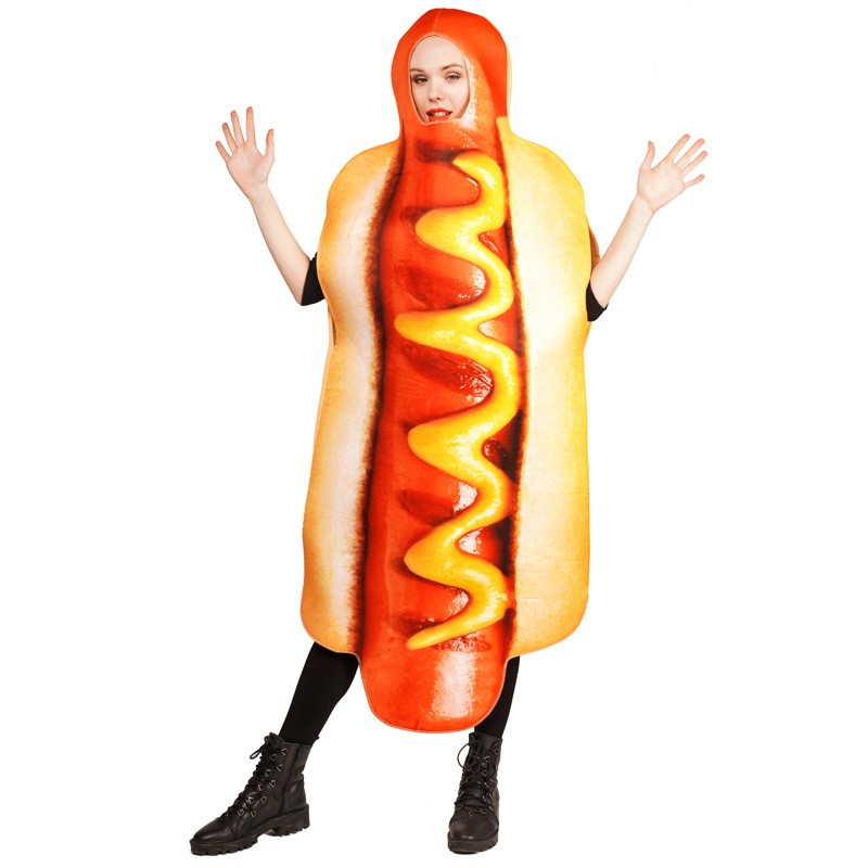 Funny Hot Dog Jumpsuit Adult Hot Dog Cosplay Costume Stage Show Hot Dog Costume