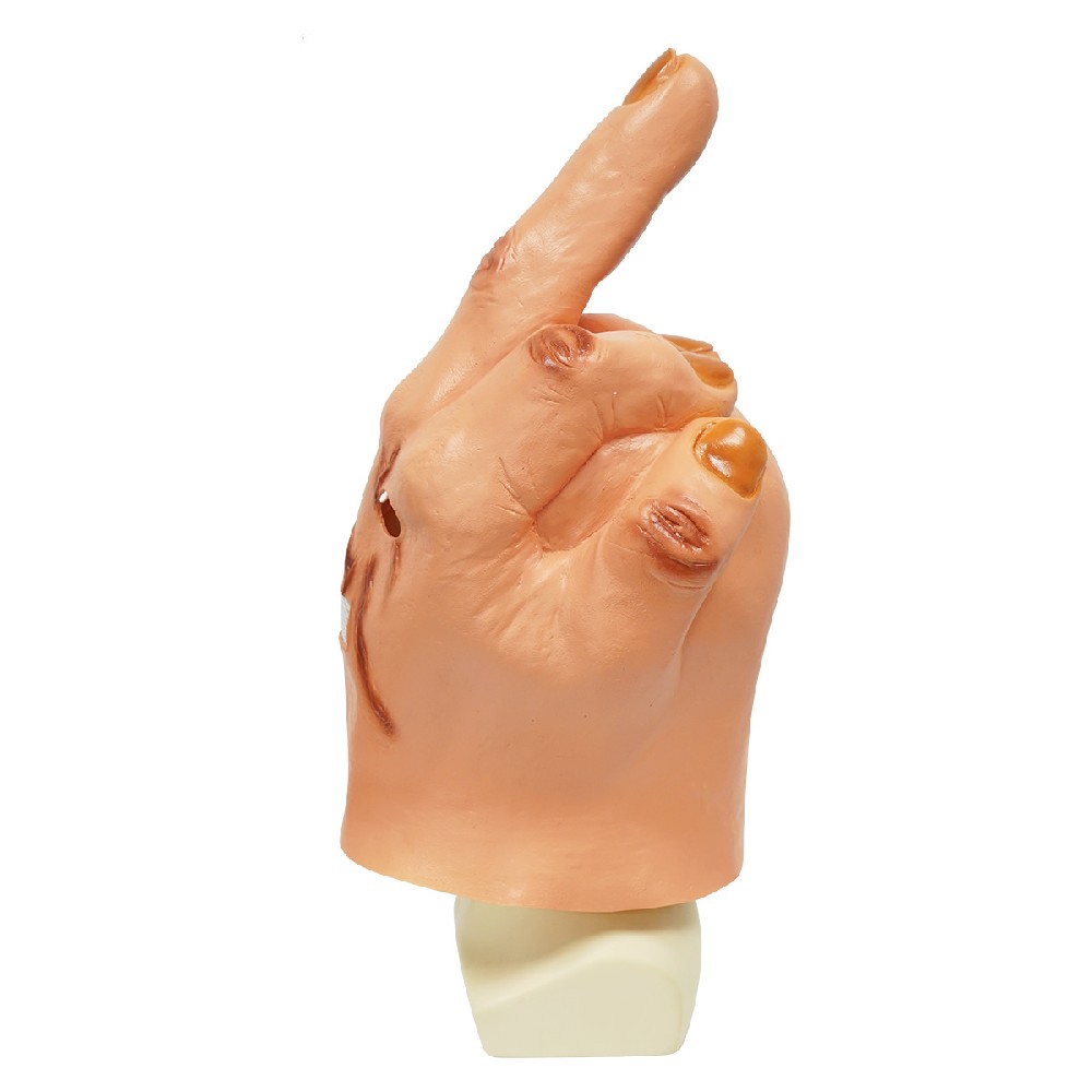 Halloween Despises Middle Finger Latex Mask Pullovers Spoofing Finger Head Cover Party Vibes