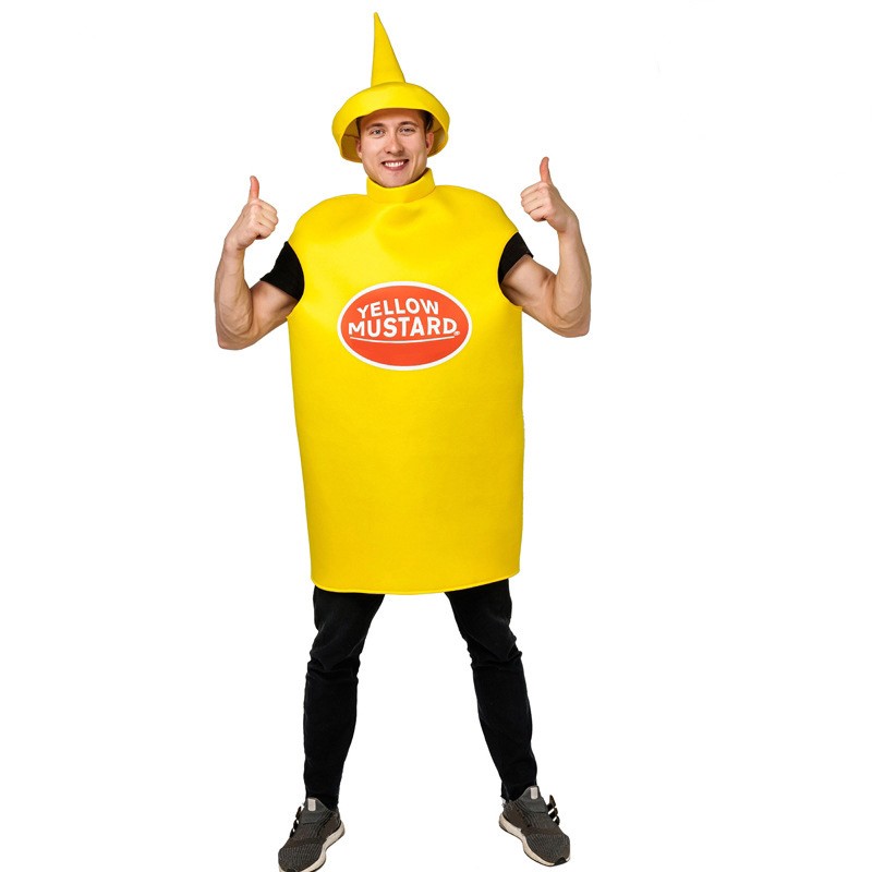 Halloween Adult Couple Mustard Ketchup Costume Stage Costumes
