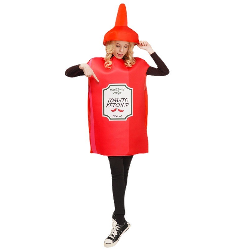 Couple\'s Mustard Ketchup Cosplay Costume Halloween Carnival Prom