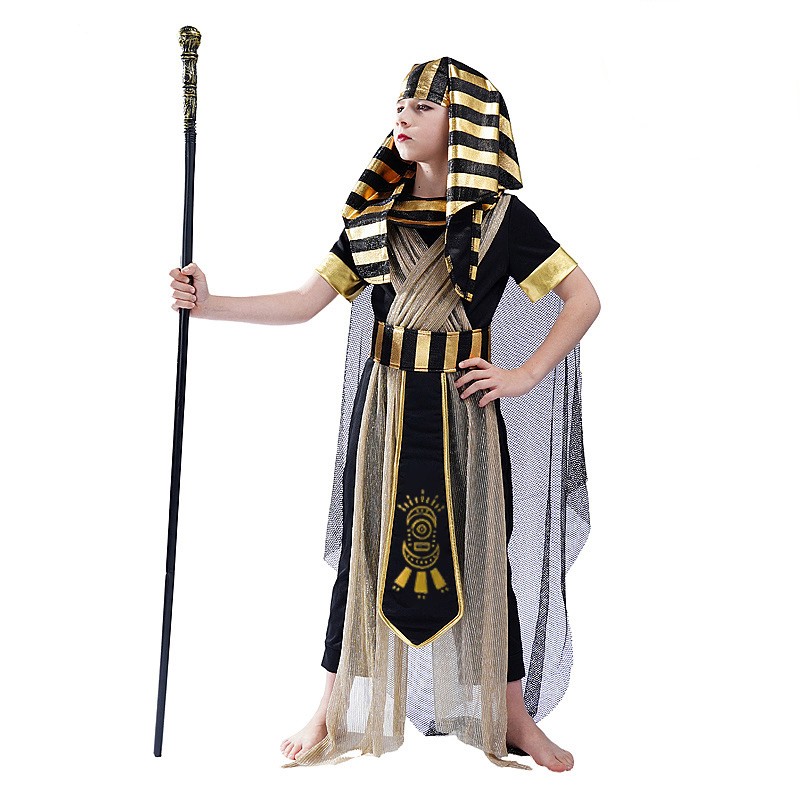 Egyptian Pharaoh Cosplay Costumes Domineering Pharaoh Costumes Little Boy Stage Show Costumes