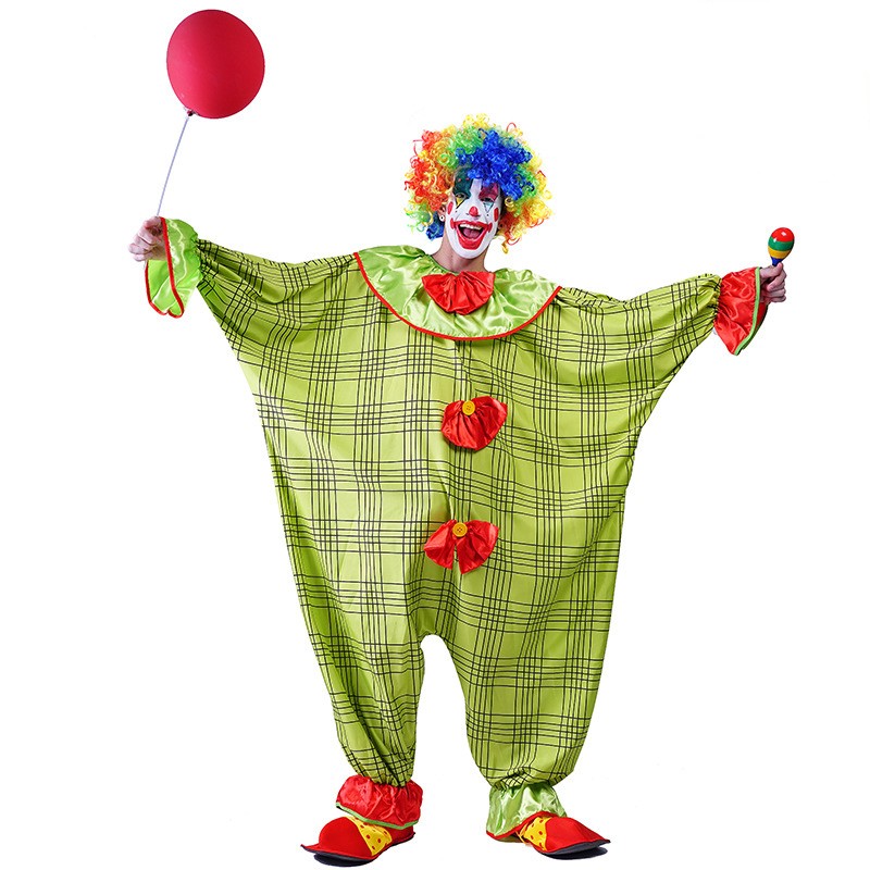 Adult Halloween Clown Play Costume Carnival Big Pocket Happy Party Clown Couple Cosplay Costume