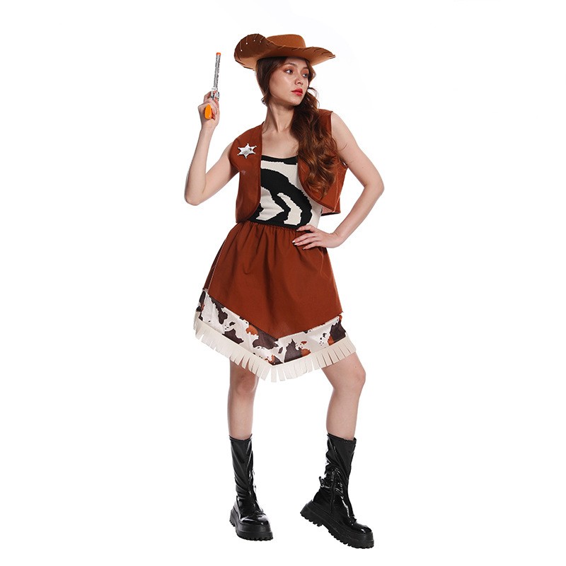Adult Cowgirl Skirt Halloween Party Coswestern Cowboy Costumes Show Costumes Party Show Costumes