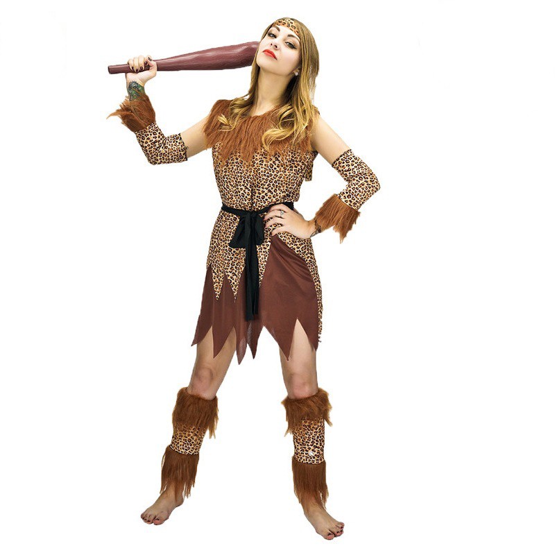Halloween Adult Big Female Cave Primitive Savage Costume Stage Show Party Costume Cosplay Costume