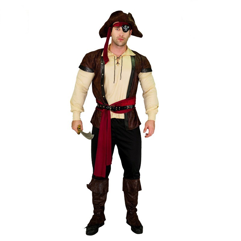 Halloween Adult Big Men Leather Pirates Show Costumes Cosplay Cosplay Costume Party Stage Costumes