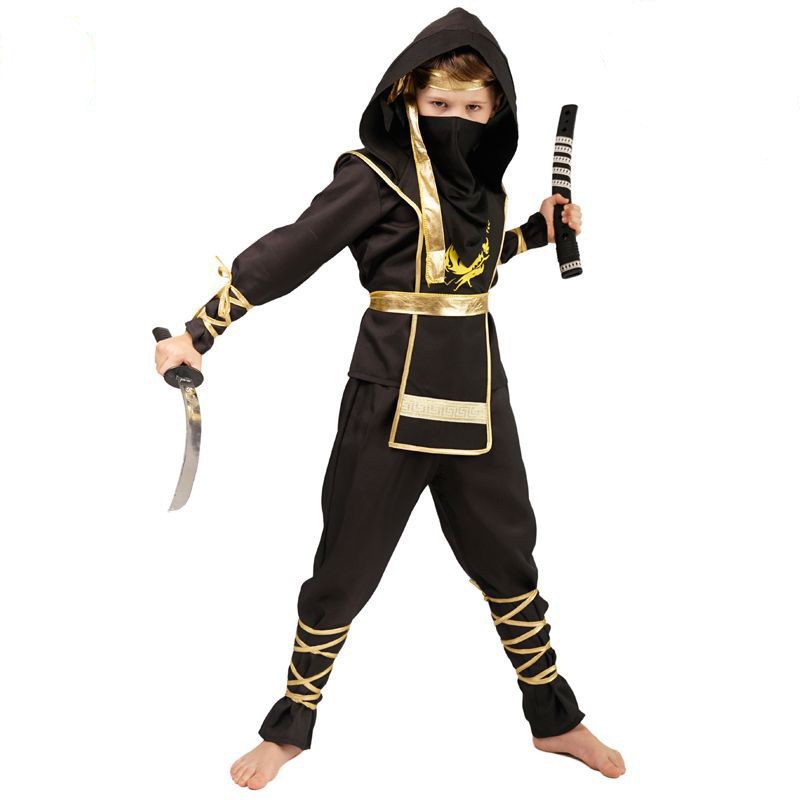 Little Boy Halloween Golden Dragon Ninja Costume Kids Men Ninja Cosplay Costume Cosplay Show Costumes