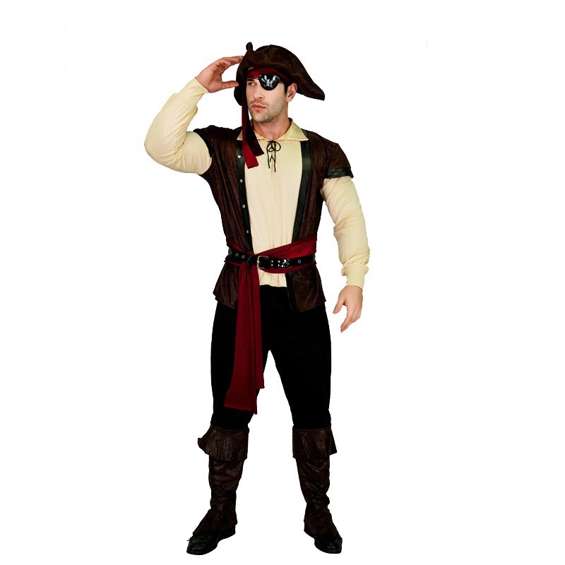 Halloween Adult Big Men Leather Pirates Show Costumes Cosplay Cosplay Costume Party Stage Costumes
