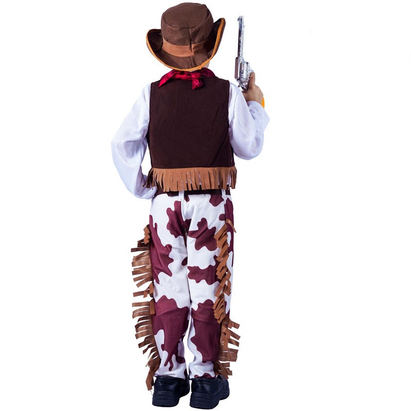 Cute Western Cowboy Costume Dress Girl Denim Dress Boy Cowboy Stage Show Cosplay Costume