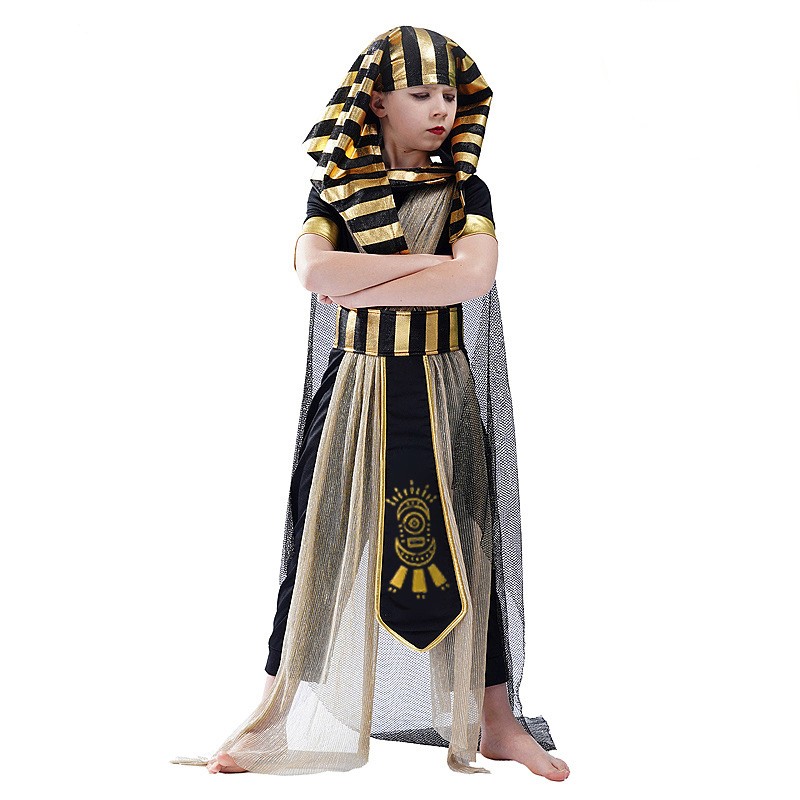Egyptian Pharaoh Cosplay Costumes Domineering Pharaoh Costumes Little Boy Stage Show Costumes