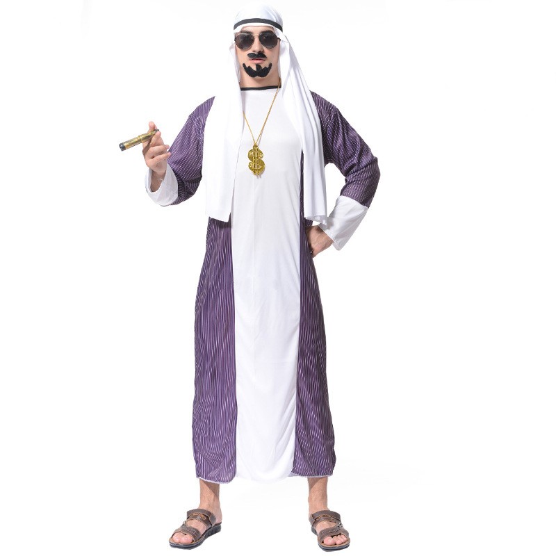 Halloween Adult Men Dubai Boss Robe Costume Party Costume Cosplay Costume Stage Show Costumes