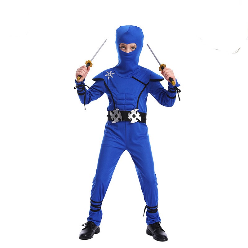 Kids Blue Ninja Cosplay Costume Stage Costumes Halloween Party Costumes Show Costumes