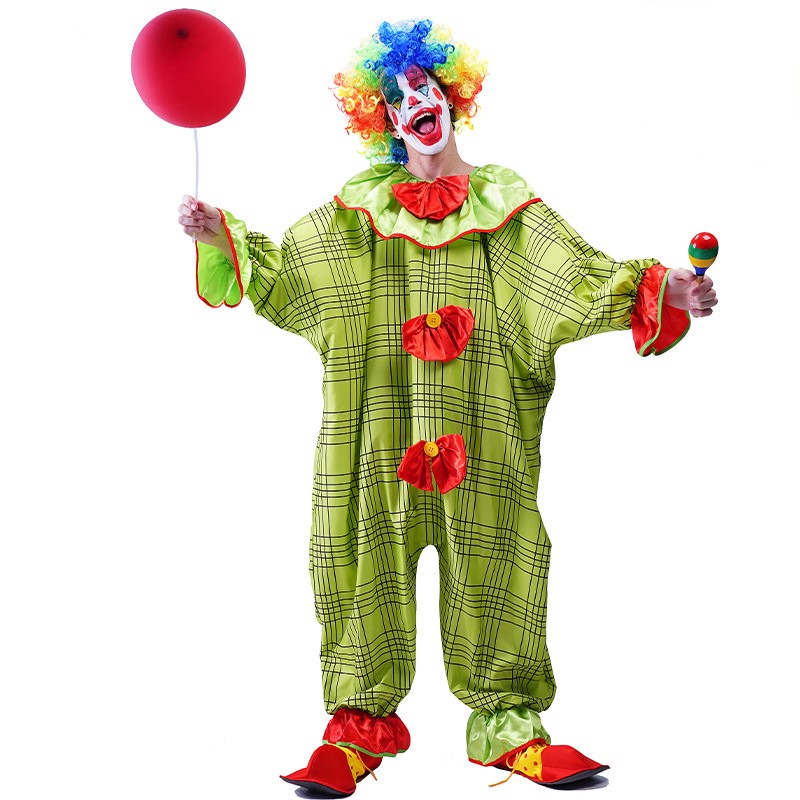 Adult Halloween Clown Play Costume Carnival Big Pocket Happy Party Clown Couple Cosplay Costume