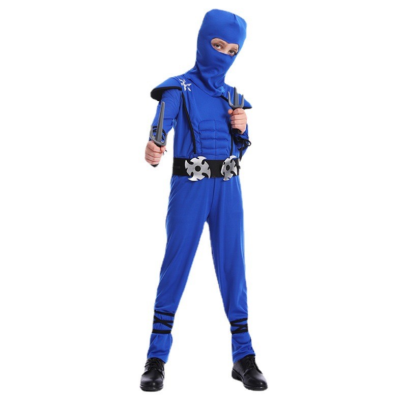 Kids Blue Ninja Cosplay Costume Stage Costumes Halloween Party Costumes Show Costumes