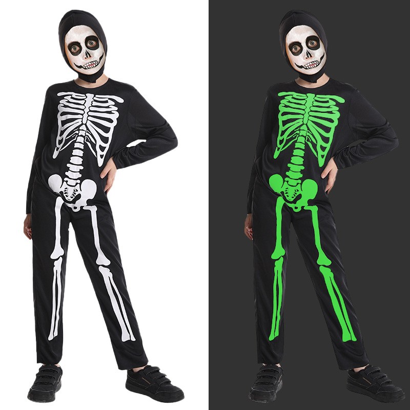 Halloween Skull Ghost Bone Conjoined Show Costumes Kids Ghost Bone Cosplay Costume Show Party Costume Costume