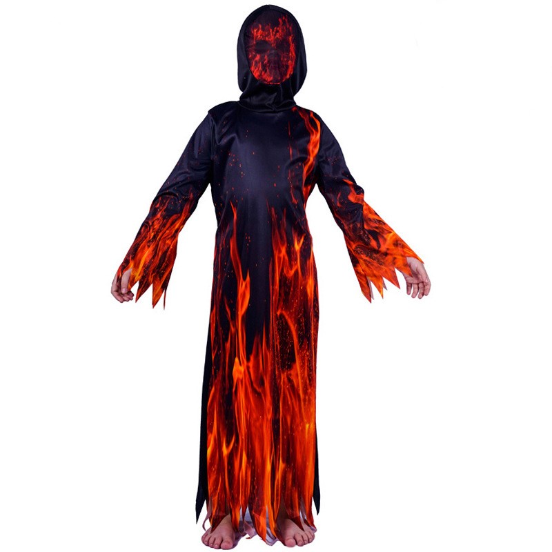 Children\'s Halloween Flame Little Devil Robe Cosplay Costume Stage Party Costume Kids Reaper Show Costumes