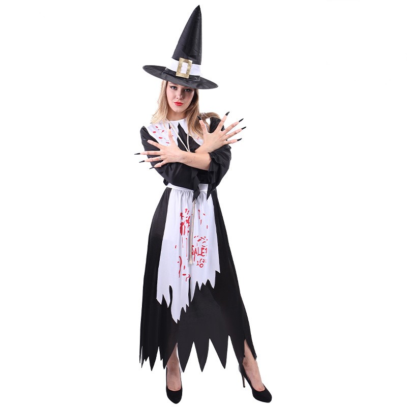 Adult Women Halloween Bloodstained Witch Party Costumes Cosplay Costume Show Costumes