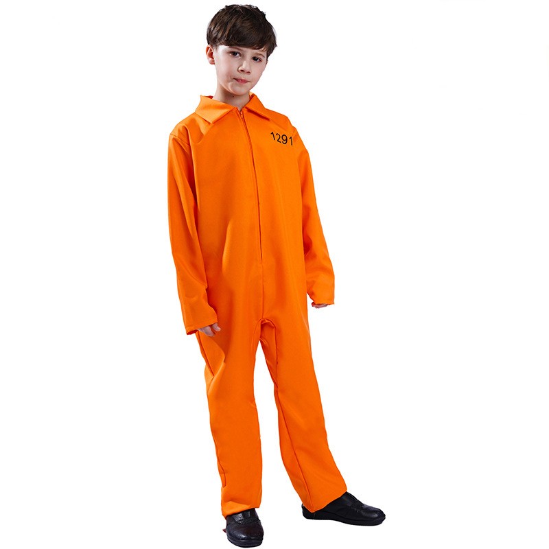 Halloween Boy Prisoner Stage Show Costumes Boy Prisoner Cosplay Costume Little Boy Prisoner Costume