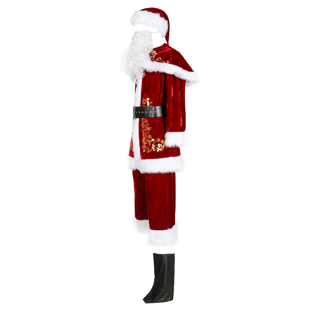 M-xxxxl Plus Size Men Christmas Costume Men\'s Santa Claus Costume Printed Christmas Costume Set
