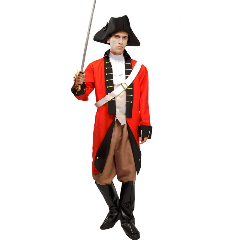 Male Man Western Colonial General Cosplay Costume Red General Costume Samurai Medieval Party Cosplay Costume