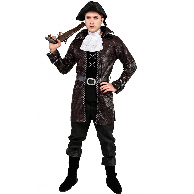 Halloween Adult Men Pirates Cosplay Costumes Male Man Pirate Captain Cosplay Stage Show Costumes