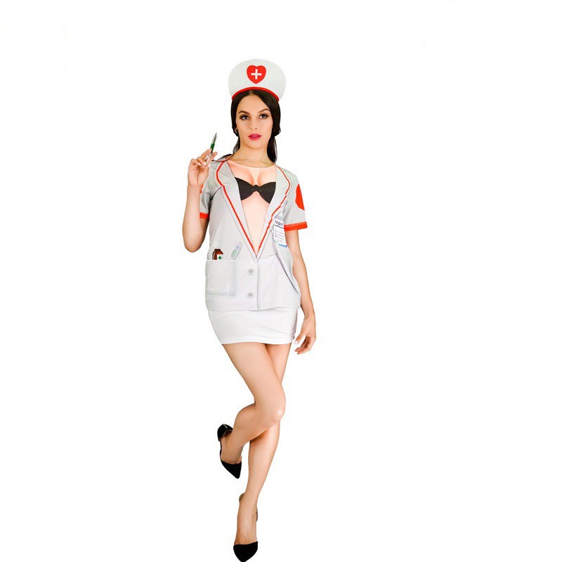 3D Printed Costume Cosplay Costume Firefighter T-shirt Nurse Dress Stage Performance Cosplay Costume