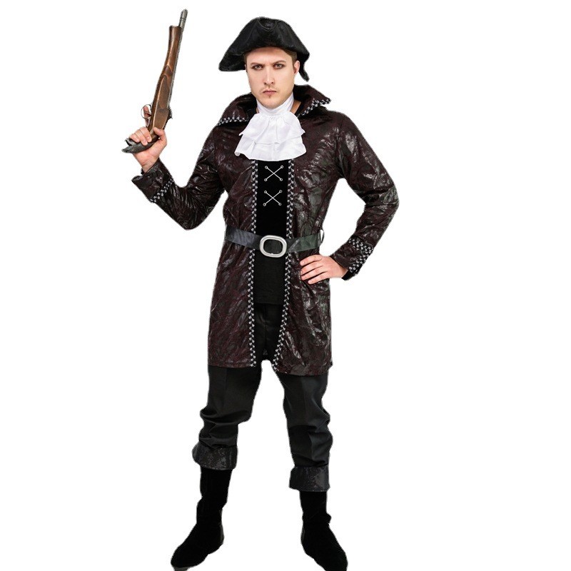 Halloween Adult Men Pirates Cosplay Costumes Male Man Pirate Captain Cosplay Stage Show Costumes