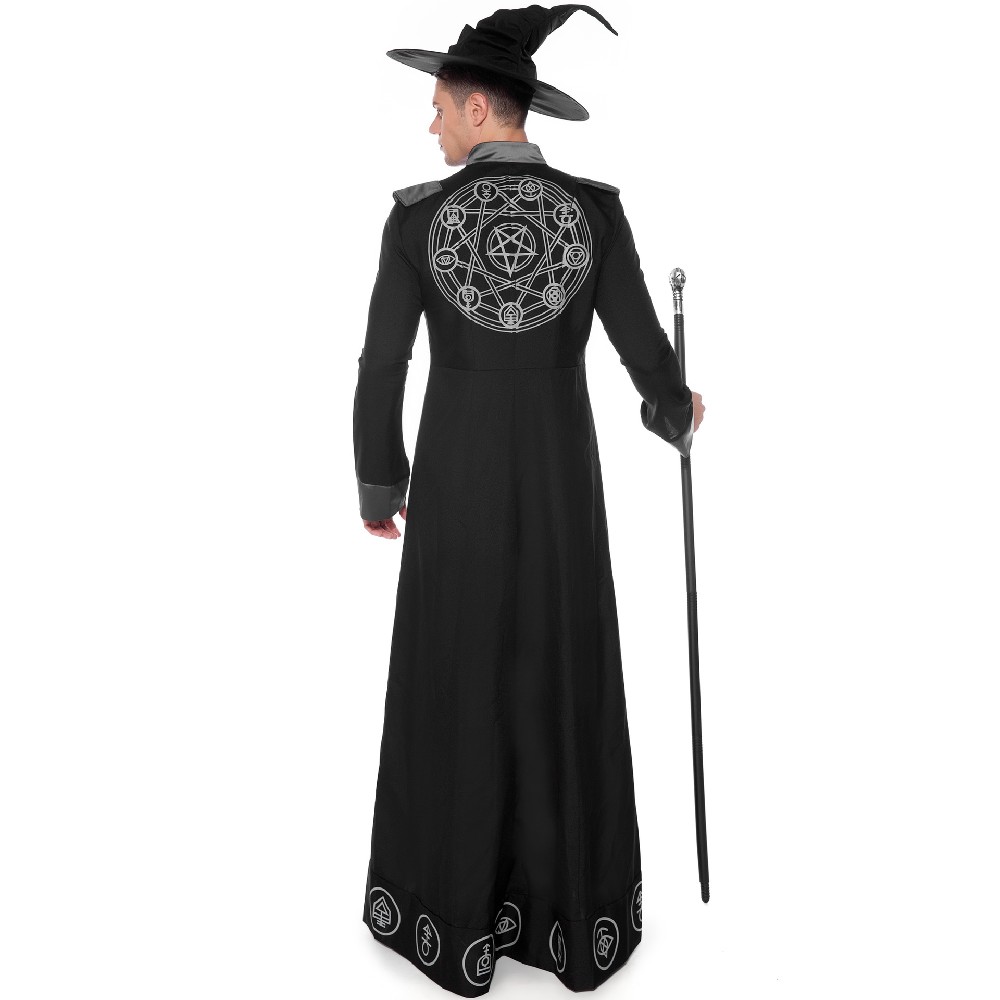 Witch Costume Men\'s Halloween Costume Priest Costume Stage Show Costumes Men Masquerade Wizard Costume