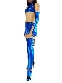 Blue Zentai Costume Shiny Metallic Sexy Four-set Costume