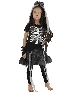 Kids Black Horror Dress Set Halloween Kids Skeleton Skeleton Bride Show Costumes