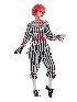 Big Female Black and White Striped Clown Costume Stage Drama Bar Party Costume