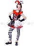 Children Women Plaid Clown Halloween Costume Demon Horn Dress Show Costumes Cosplay Party Costume