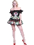 Mexican Day of the Dead Skeleton Women's Short Skirt Halloween Bar Carnival Stage Show Costumes