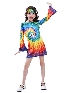 Little Girl Kids Rainbow Hippie Costume American Vintage Colorful Hippie Skirt Stage Show Costumes