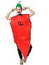 Halloween Costume Couple Red Pepper One-piece with Hat Spoof Stage Character Party Costume