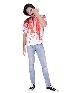 Halloween Adult Men Scary Bloodstained T-shirt Zombie Cosplay Costume Stage Party Costume Cosplay